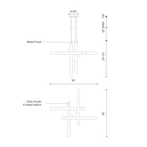 Kuzco PD53330-CH MARTELO 30" PD Chrome 120V ELV LED 3000K 90CRI 56W