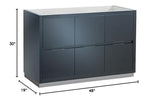 Fresca FCB8448GG-D Fresca Valencia 48" Dark Slate Gray Free Standing Double Sink Modern Bathroom Cabinet