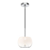 Kuzco PD57508-CH/OP SAMAR 8" PENDANT CHROME TRANSITION OPAL GLASS 120" WIRE E26 60W