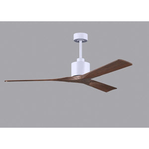 Matthews Fan NK-MWH-WA-60 Nan 6-speed ceiling fan in Matte White finish with 60” solid walnut tone wood blades