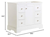 Fresca FCB2440WHM Fresca Windsor 40" Matte White Traditional Bathroom Cabinet