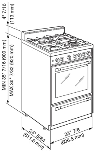 Verona VEFSGG244NW 24" Gas Range - White