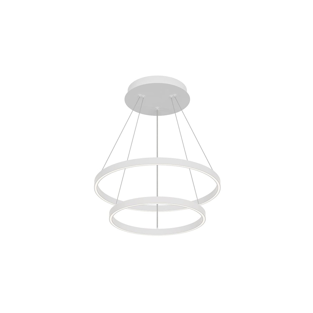 Kuzco CH87224-WH CERCHIO 2 LAYER 24' CHANDELIER WH TEXTURED DOWN ONLY 930 TRIAC 120 90W