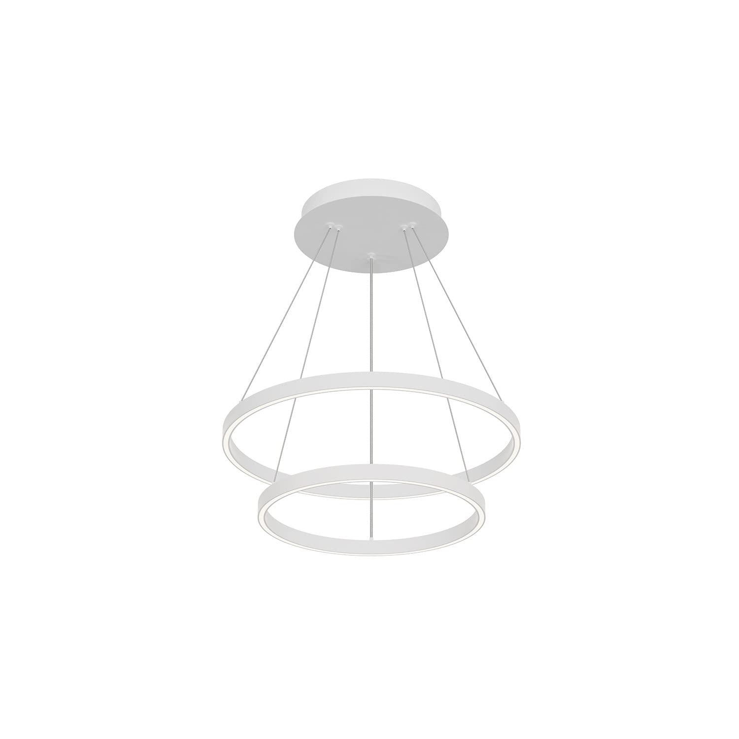 Kuzco CH87824-WH Cerchio 2 Layer 24" Chandelier WH Textured Up Down 930 TRIAC 120 118W