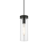 Devoe 1 Light Mini Pendant in Black with Brushed Nickel Accent (41236-04)