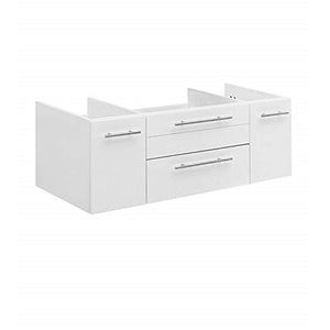 Fresca FCB6142WH-UNS Fresca Lucera 42" White Wall Hung Undermount Sink Modern Bathroom Cabinet