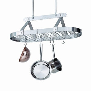 Enclume PR16BWG CH 36" Oval Ceiling Pot Rack w/ 18 Hooks CH