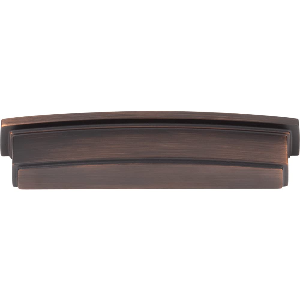 Jeffrey Alexander 141-128DBAC 128 mm Center Brushed Oil Rubbed Bronze Square-to-Center Square Renzo Cabinet Cup Pull