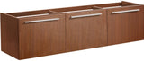 Fresca FCB8093TK-D Fresca Vista 60" Teak Wall Hung Double Sink Modern Bathroom Cabinet