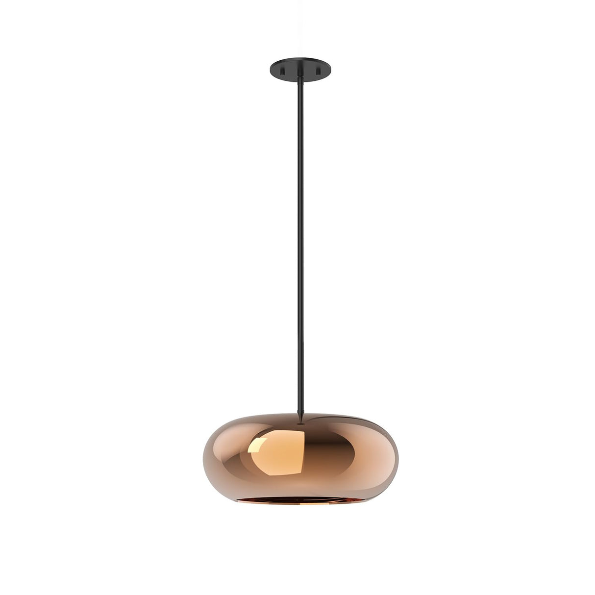 Kuzco PD62014-BK/CP TRINITY 14" PENDANT BLACK WITH COPPER GLASS SHADE 20W 120VAC LED 3000K 90CRI