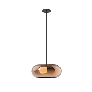 Kuzco PD62014-BK/CP TRINITY 14" PENDANT BLACK WITH COPPER GLASS SHADE 20W 120VAC LED 3000K 90CRI