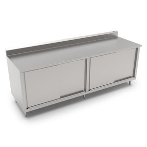 John Boos 4CS6R5-3048 16GA Stainless Steel Modular Base Work Table With 5” Rear Riser, 30” Wide, Sliding Doors (4CS6R5)