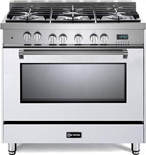 Verona VPFSGE365W Prestige 36" Dual Fuel Single Oven Range - White