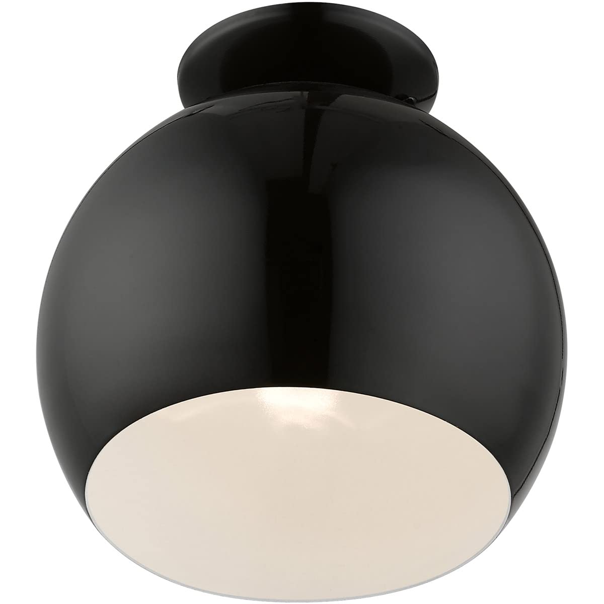 Livex Lighting Piedmont 1 Light Shiny Black Semi-Flush Mount 43390-68
