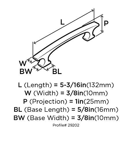 Amerock Cabinet Pull Satin Nickel 3-3/4 inch (96 mm) Center to Center Conrad 1 Pack Drawer Pull Drawer Handle Cabinet Hardware