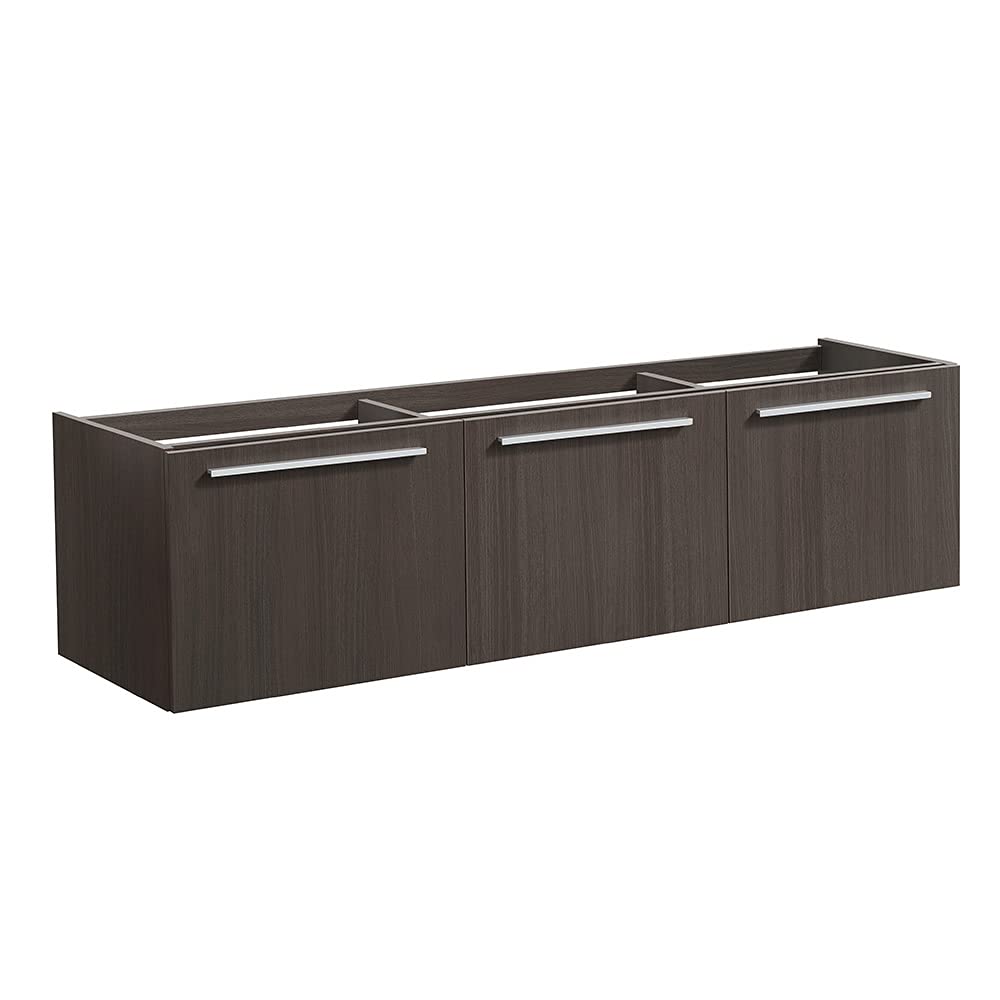 Fresca FCB8093GO Fresca Vista 60" Gray Oak Wall Hung Single Sink Modern Bathroom Cabinet