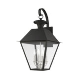 Livex Lighting 27222-04 Wentworth Collection 4 Light Outdoor Wall Lantern, Black with Brushed Nickel Finish Cluster