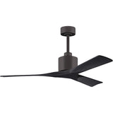 Matthews Fan NK-TB-BK-52 Nan 6-speed ceiling fan in Textured Bronze finish with 52” solid matte black wood blades