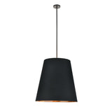 Alora PD311025UBBG CALOR PENDANT 3 LIGHT URBAN BRONZE BLACK LINEN WITH GOLD PARCHMENT