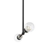 Lansdale 2 Light Linear Chandelier in Black with Brushed Nickel (47162-04)