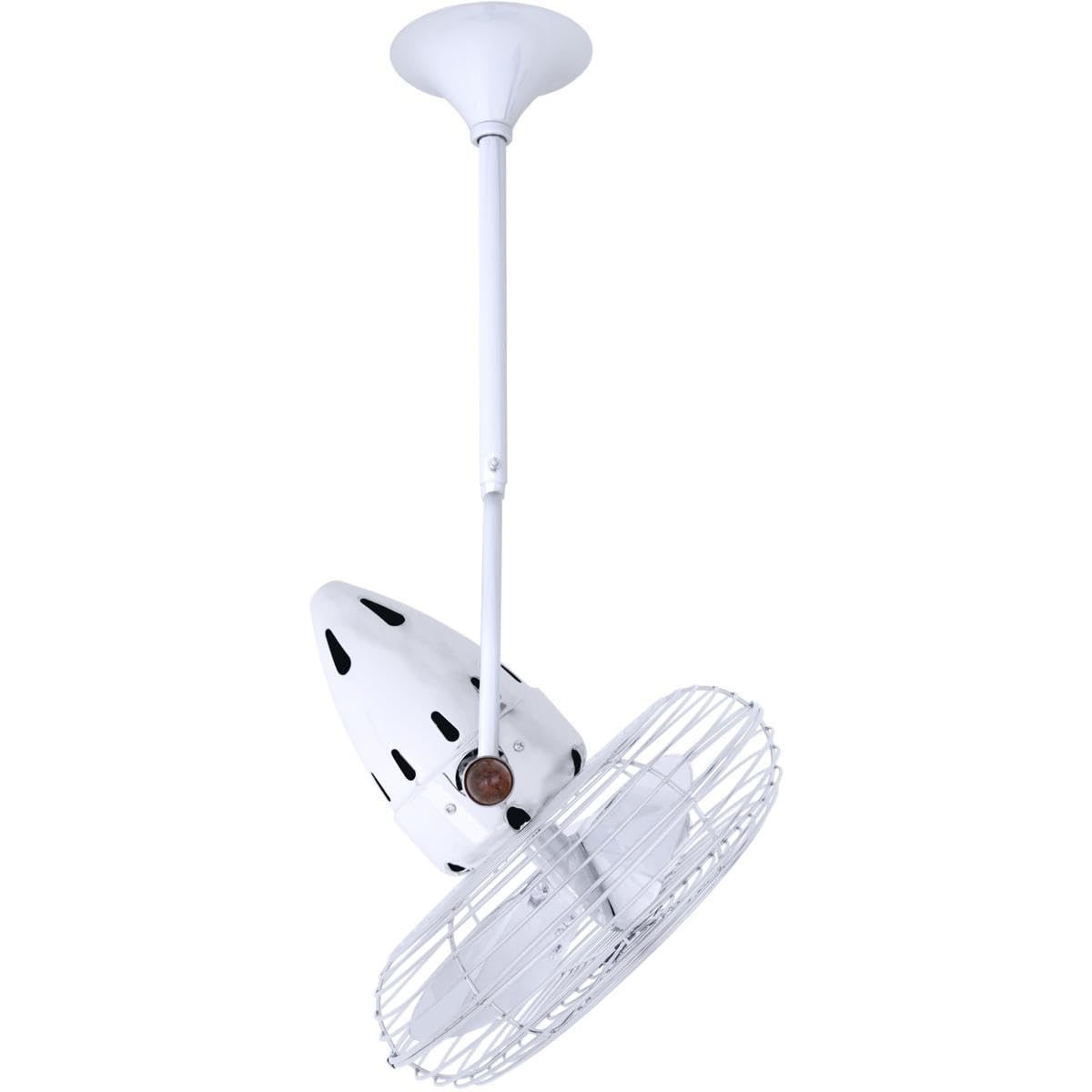 Matthews Fan JD-WH-MTL Jarold Direcional ceiling fan in Gloss White finish with metal blades.