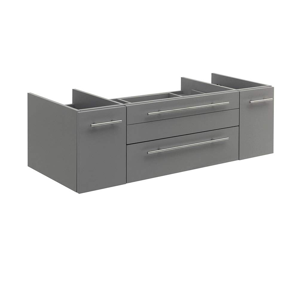 Fresca FCB6148GR-VSL-D Fresca Lucera 48" Gray Wall Hung Double Vessel Sink Modern Bathroom Cabinet