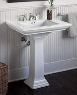 Kohler 2268-8-0 Memoirs Stately 30" pedestal bathroom sink with widespread faucet holes, White