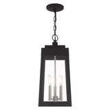Livex Lighting 20857-04 Oslo - 19.75" Three Light Outdoor Hanging Lantern, Black Finish with Clear Glass