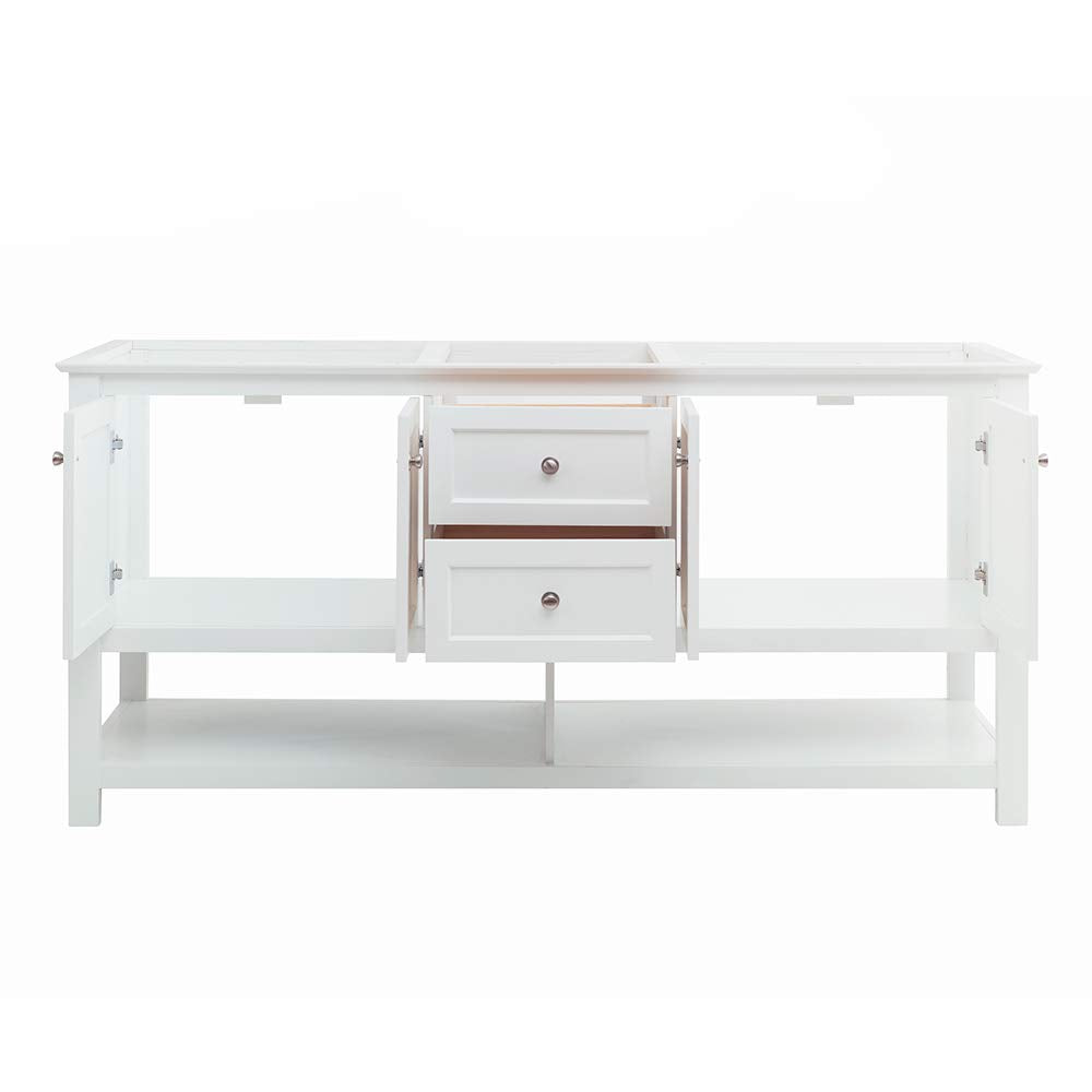 Fresca FCB2372WH-D Fresca Manchester 72" White Traditional Double Sink Bathroom Cabinet