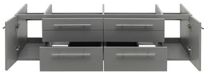 Fresca FCB6160RBL-VSL-D Fresca Lucera 60" Royal Blue Wall Hung Double Vessel Sink Modern Bathroom Cabinet