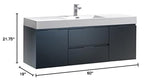 Fresca FCB8360GG-I Fresca Valencia 60" Dark Slate Gray Wall Hung Modern Bathroom Vanity