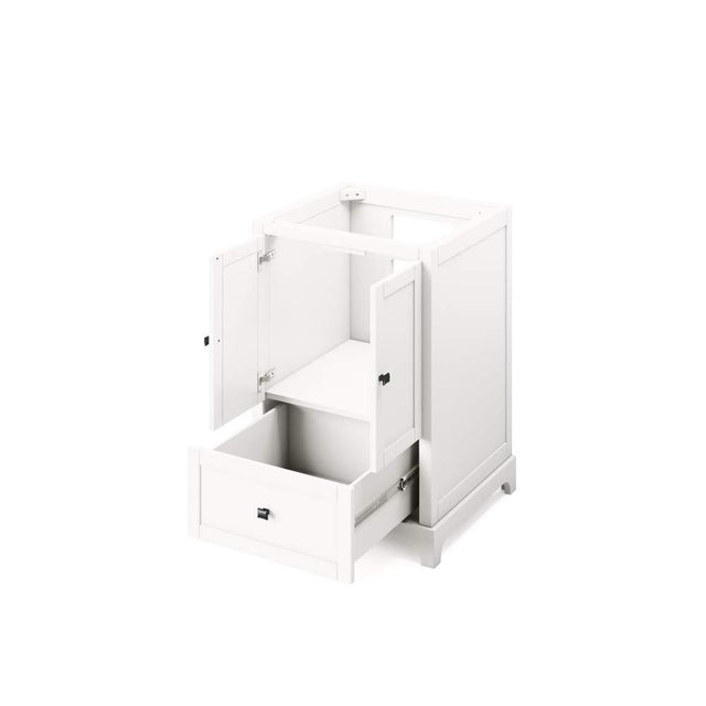 Jeffrey Alexander VKITADD24WHBOR 24" White Addington Vanity, Boulder Cultured Marble Vanity Top, undermount rectangle bowl