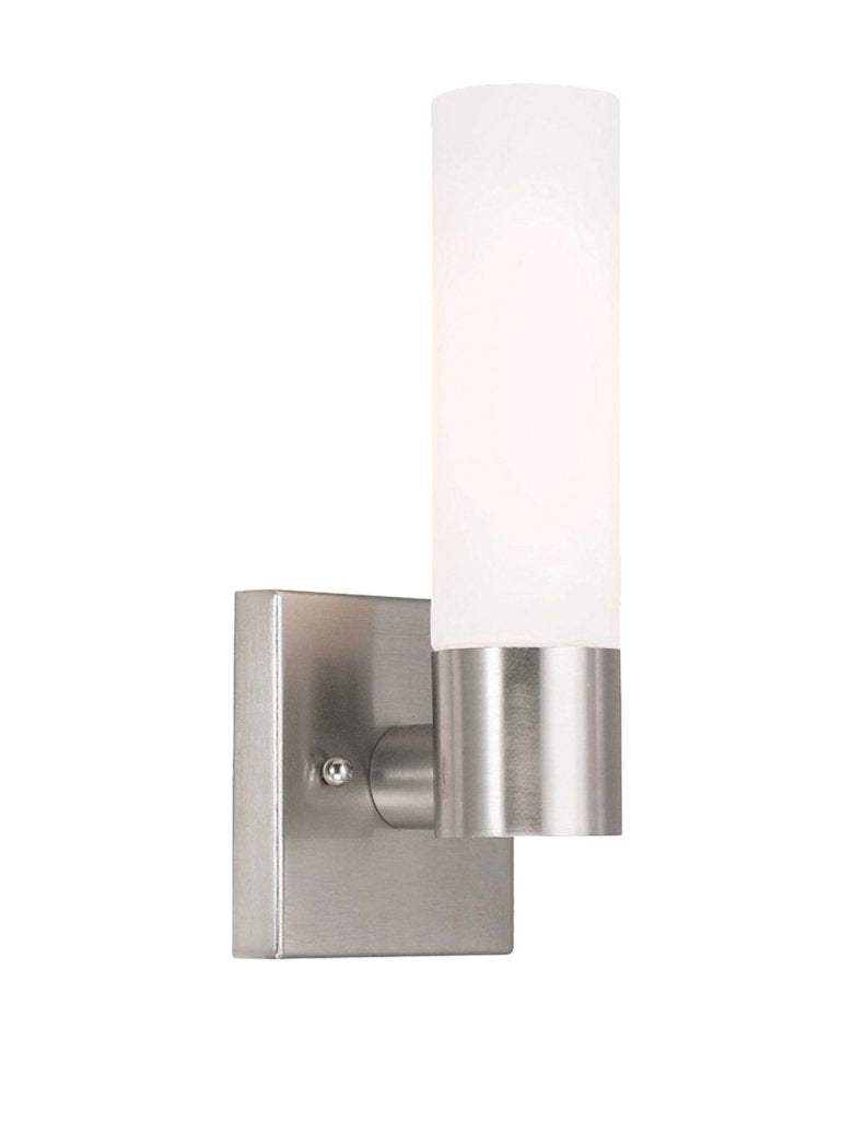 Livex Lighting 10101-91 Aero 1-Light Wall Sconce, Brushed Nickel