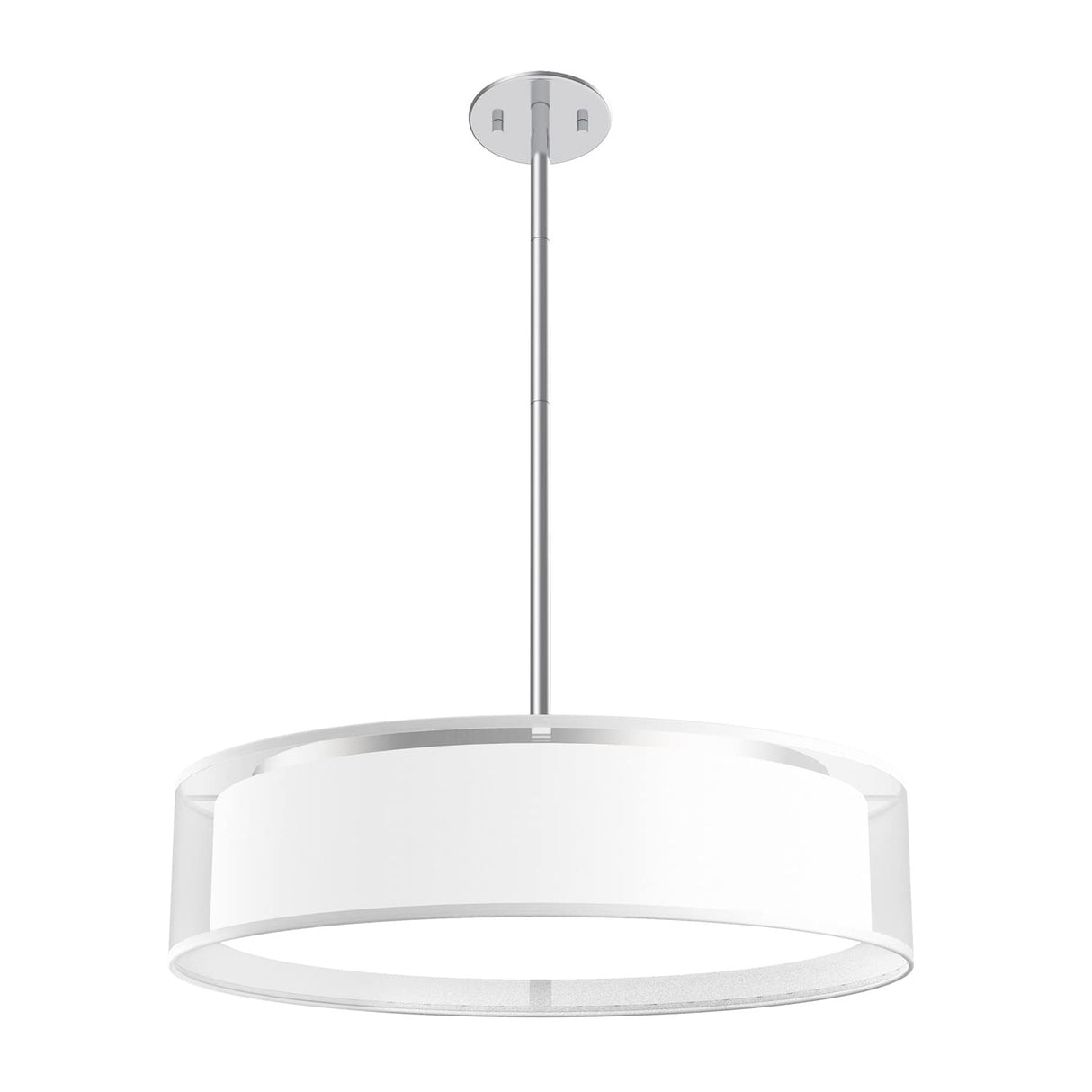 Kuzco PD7920-WOR DALTON PENDANT 20" WHITE ORGANZA SHADE 30W 3000K 90CRI CADJA BN ROD