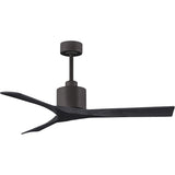 Matthews Fan NK-TB-BK-52 Nan 6-speed ceiling fan in Textured Bronze finish with 52” solid matte black wood blades