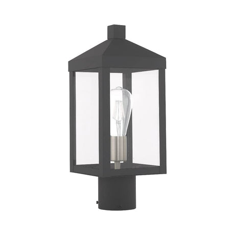 Livex Lighting Light Black Outdoor Post Top Lantern Nickel