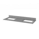 Jeffrey Alexander VKITSAV60WHSGR 60" White Savino Vanity, double bowl, Steel Grey Cultured Marble Vanity Top, two undermount rectangle bowls