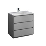 Fresca FCB9336GR-I Fresca Lazzaro 36" Gray Free Standing Modern Bathroom Cabinet w/ Integrated Sink