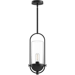 Alora PD539018MBCL CYRUS 8" PD MATTE BLACK CLEAR GLASS ROD 46 1X60W E26