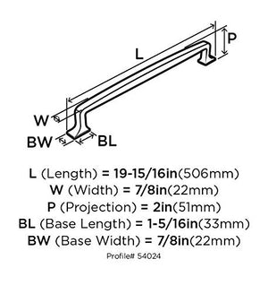 Amerock Appliance Pull Polished Nickel 18 inch (457 mm) Center to Center Westerly 1 Pack Drawer Pull Drawer Handle Cabinet Hardware