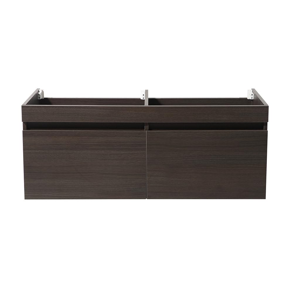 Fresca FCB8042GO Fresca Mezzo 60" Gray Oak Wall Hung Double Sink Modern Bathroom Cabinet