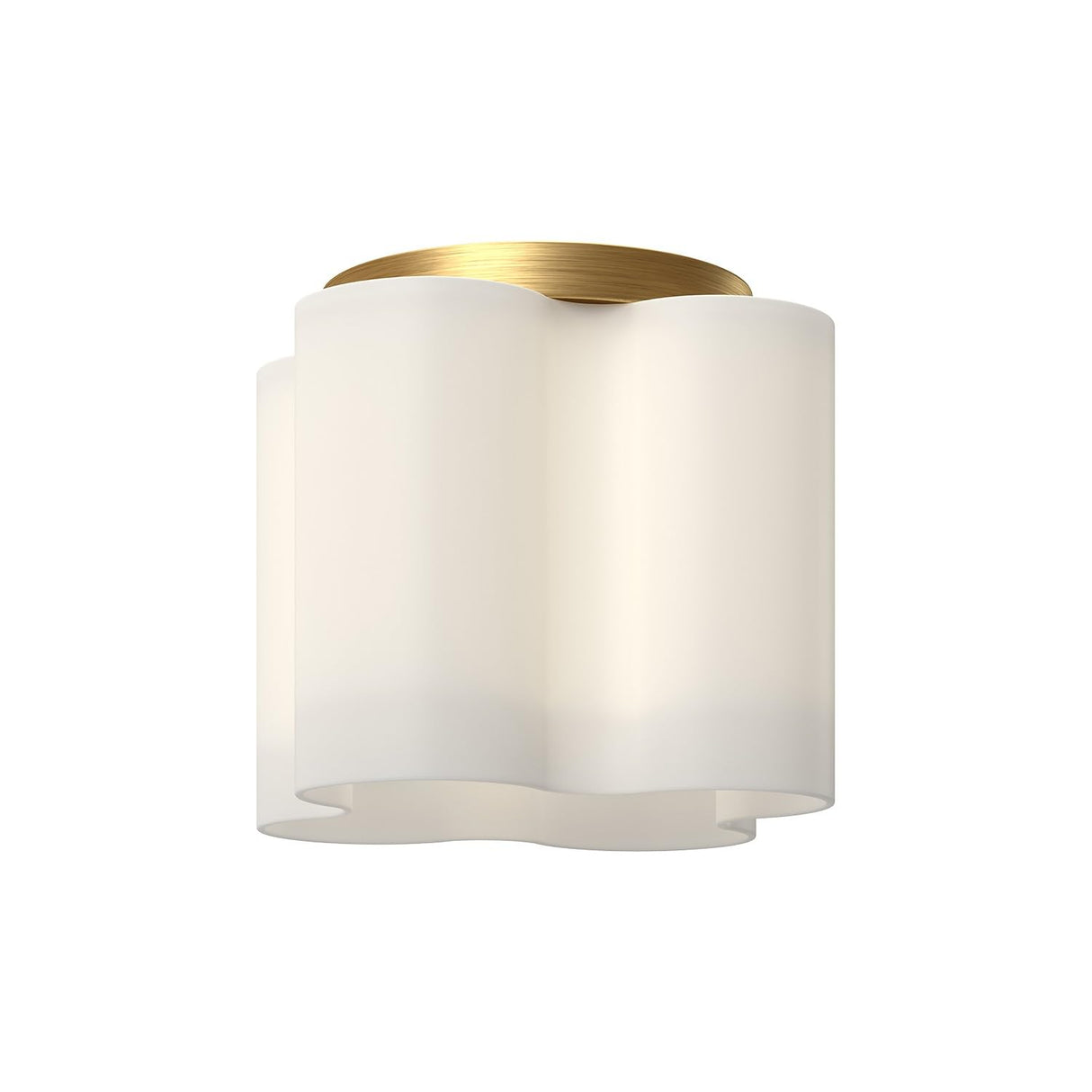 Kuzco FM54809-BG/OP CLOVER 9" FLUSH MOUNT BRUSHED GOLD OPAL GLASS 120V ELV LED 3000K 90CRI 13W