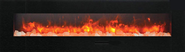 Amantii WM-FM-72-8123-BG Wall Mount/ Flush Mount Smart Electric  72" Indoor / Outdoor WiFi Enabled Fireplace , Featuring a MultiFunction Remote Control , Multi Speed Flame Motor