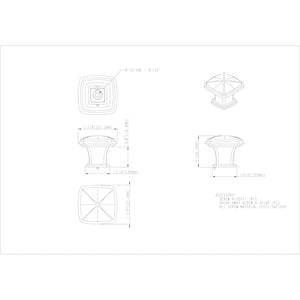 Jeffrey Alexander 1091MB 1-3/16" Overall Length Matte Black Square Milan 1 Cabinet Knob