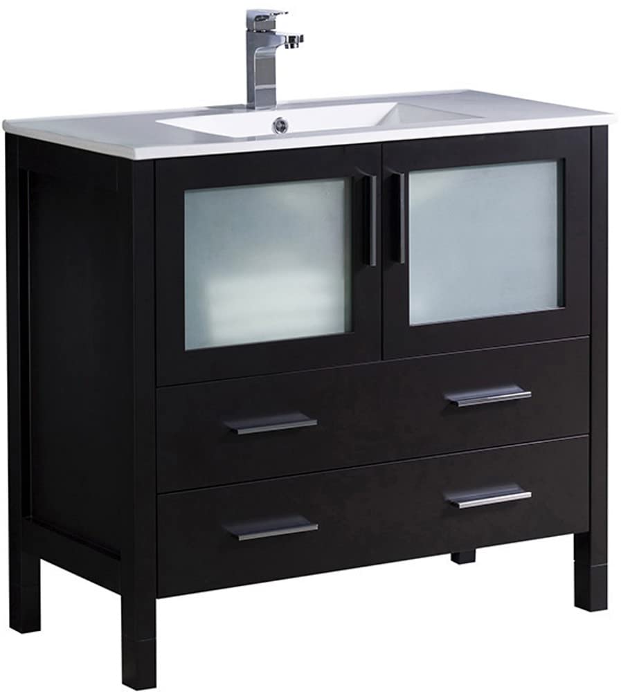 Fresca FCB6236ES-I Fresca Torino 36" Espresso Modern Bathroom Cabinet w/ Integrated Sink