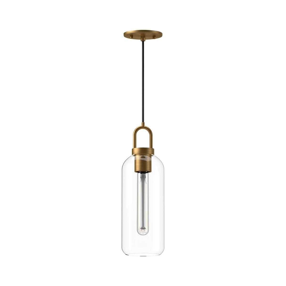 Alora PD401505AGCL SOJI 5" PD AGED BRASS CLEAR GLASS CORD 72 1X60W E26