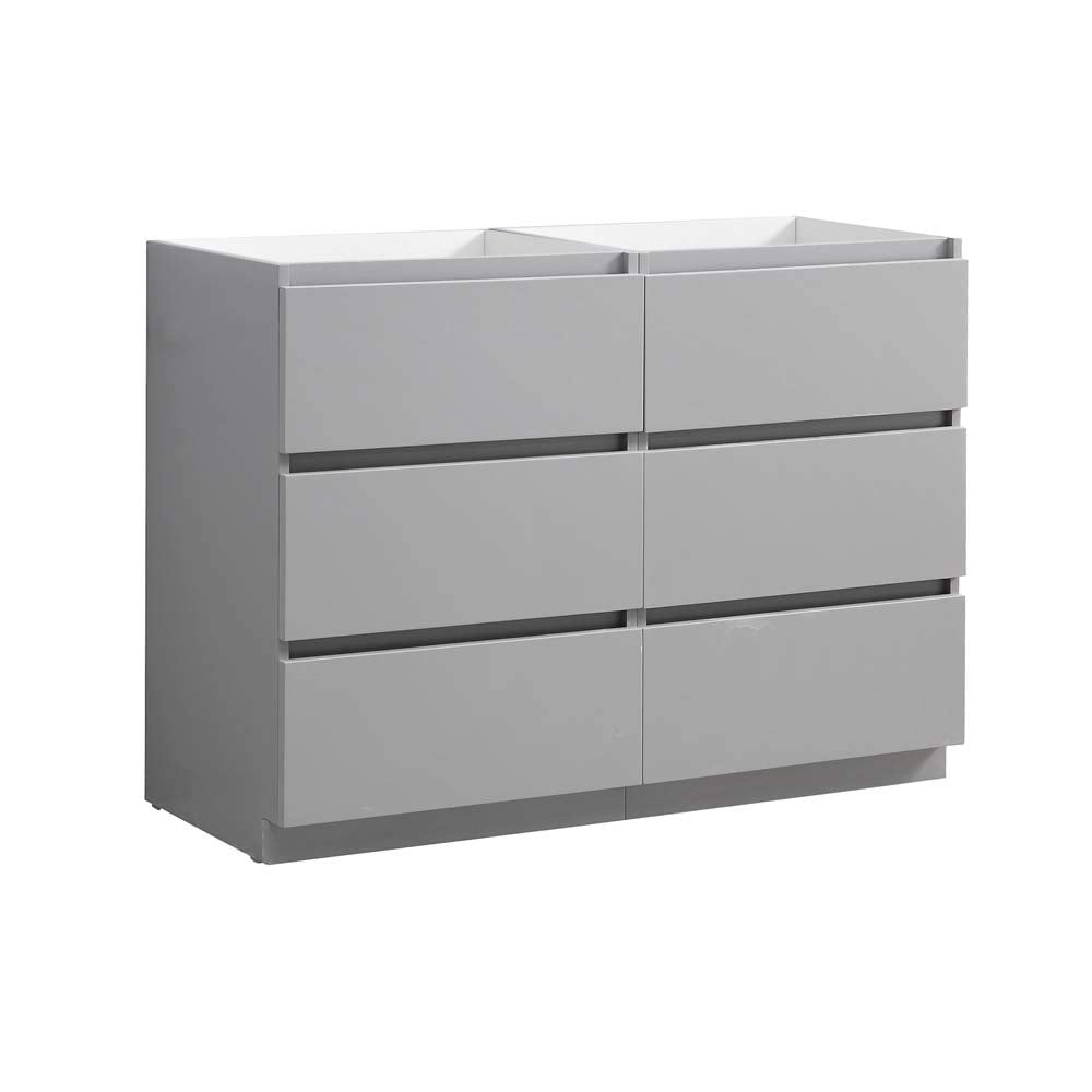 Fresca FCB93-2424GR-D Fresca Lazzaro 48" Gray Free Standing Double Sink Modern Bathroom Cabinet