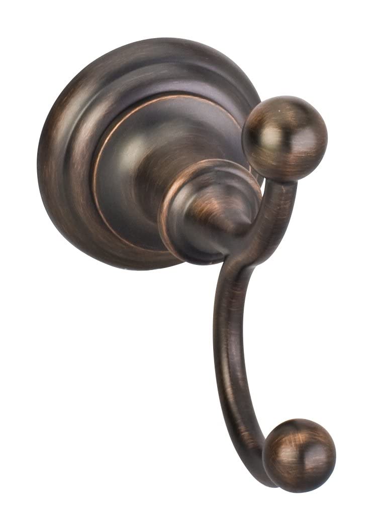 Elements BHE5-02DBAC-R Fairview Brushed Oil Rubbed Bronze Double Robe Hook - Retail Packaged