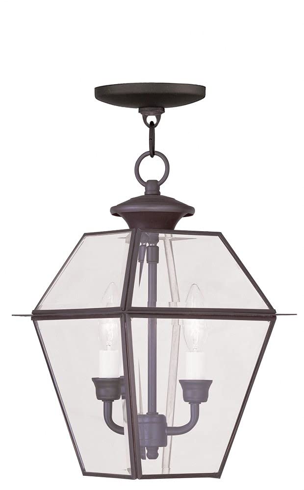 Livex Lighting 2285-07 Westover 2-Light Outdoor Hanging Lantern, Bronze
