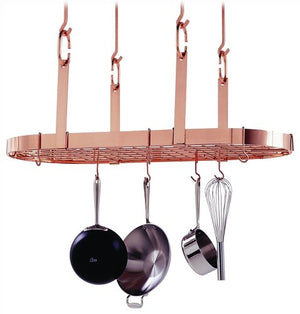 Enclume PR14WG CP Four Point Oval Ceiling Pot Rack w/ 18 Hooks CP